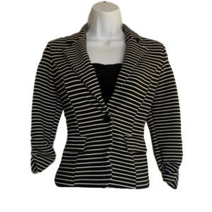 Black and White Striped Blazer - Charlotte Russe